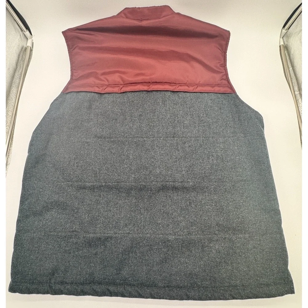 Tommy Bahama men's zip vest in charcoal gray and maroon